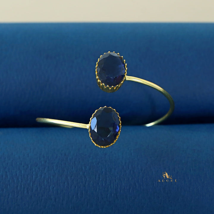 Aurora Golden Dual Oval Glossy Claw Bangle