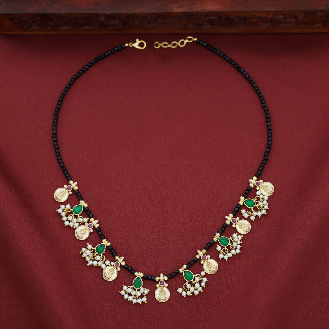 Kiyansha Black Onyx Beaded Devi Pearl Neckpiece