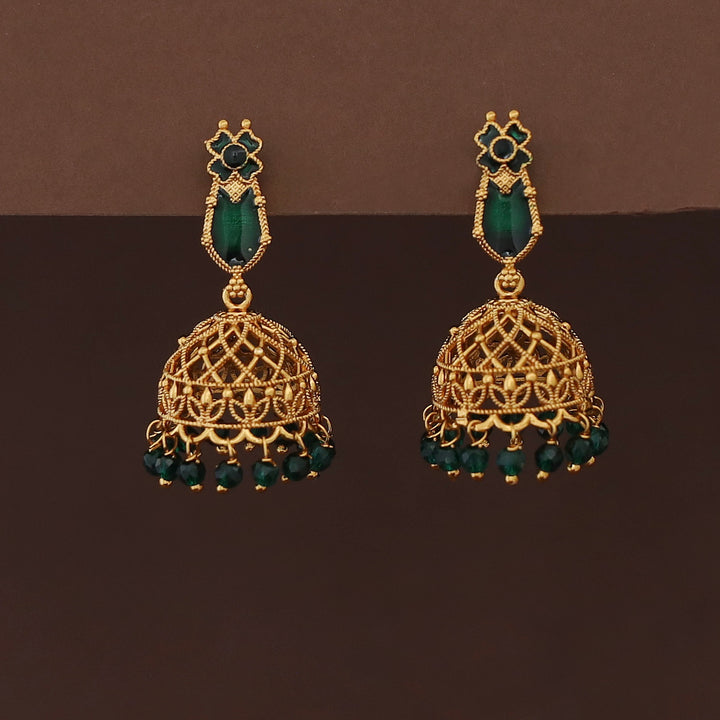 Kadhapriya Palakka Beaded Jhumka