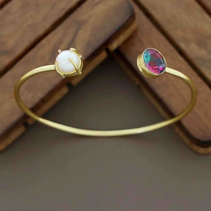 Bisiya Golden Glossy Pearl Bangle
