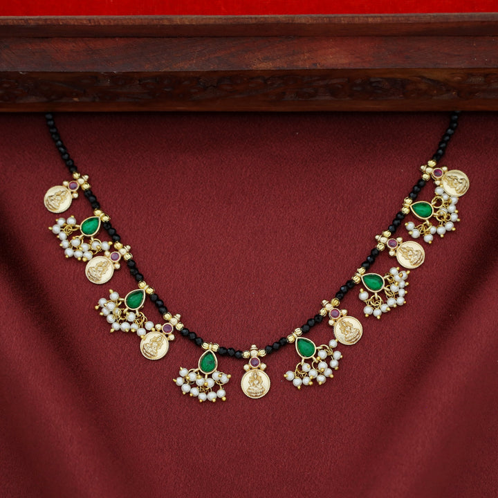 Kiyansha Black Onyx Beaded Devi Pearl Neckpiece