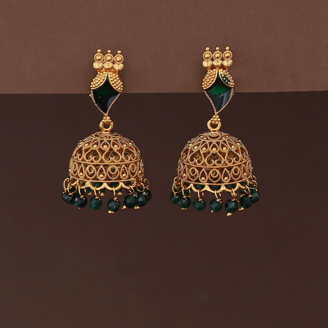 Kadhapriya Mango Palakka Beaded Jhumka