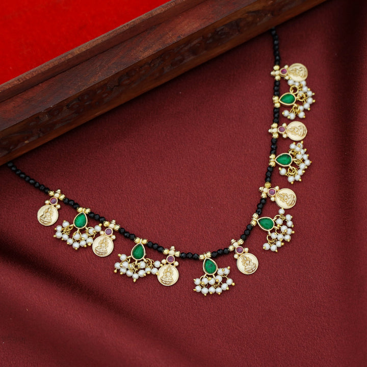 Kiyansha Black Onyx Beaded Devi Pearl Neckpiece