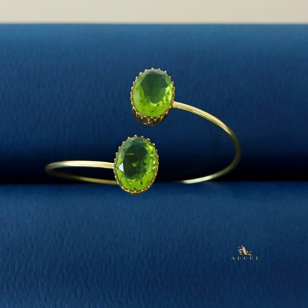 Aurora Golden Dual Oval Glossy Claw Bangle