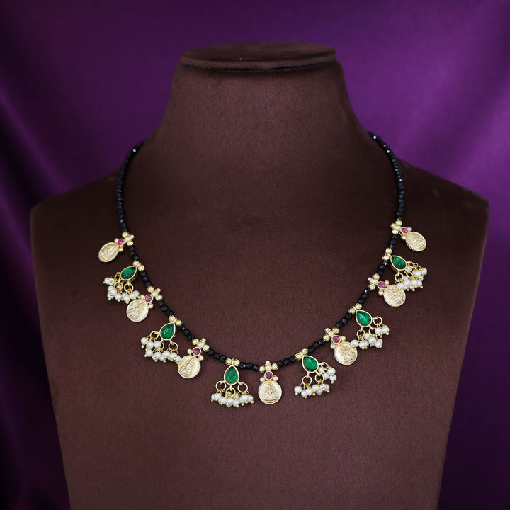 Kiyansha Black Onyx Beaded Devi Pearl Neckpiece