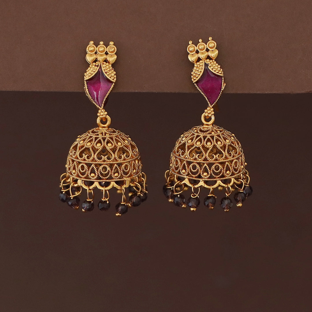 Kadhapriya Mango Palakka Beaded Jhumka