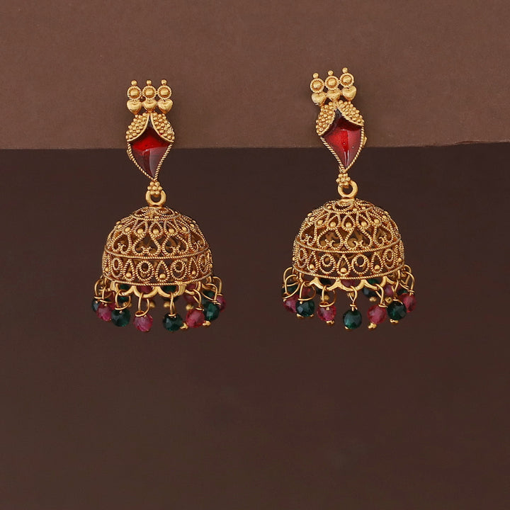 Kadhapriya Mango Palakka Beaded Jhumka