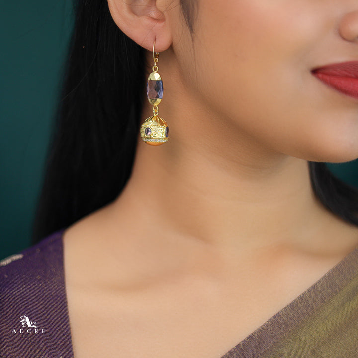 Kesiya Golden Ball Glossy Hoop