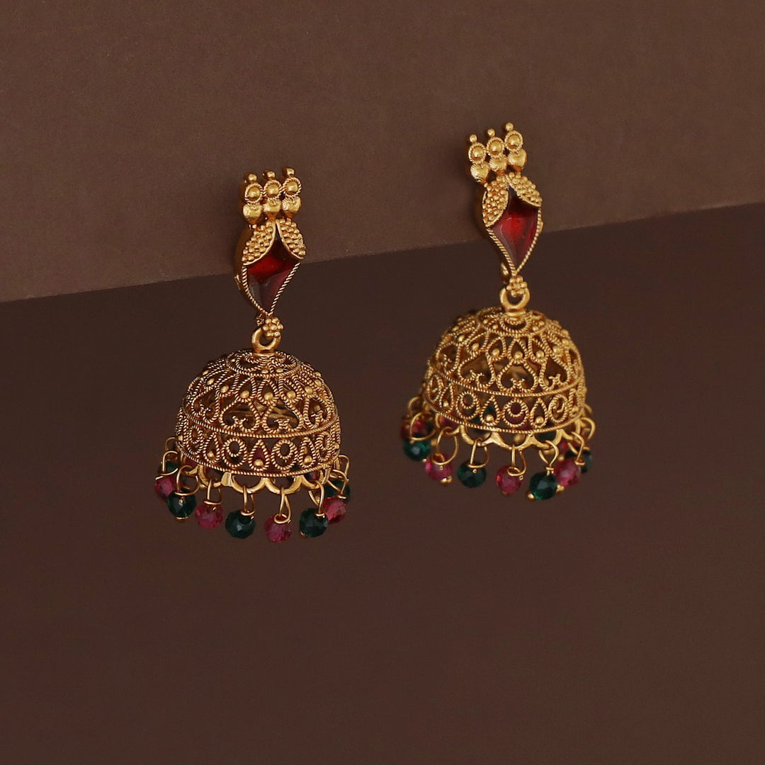 Kadhapriya Mango Palakka Beaded Jhumka