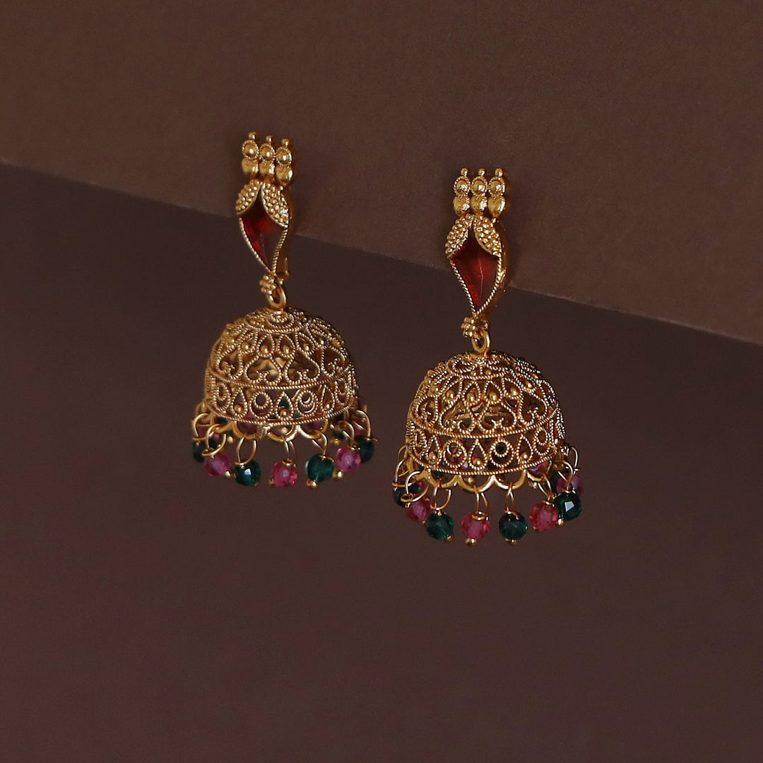 Kadhapriya Mango Palakka Beaded Jhumka