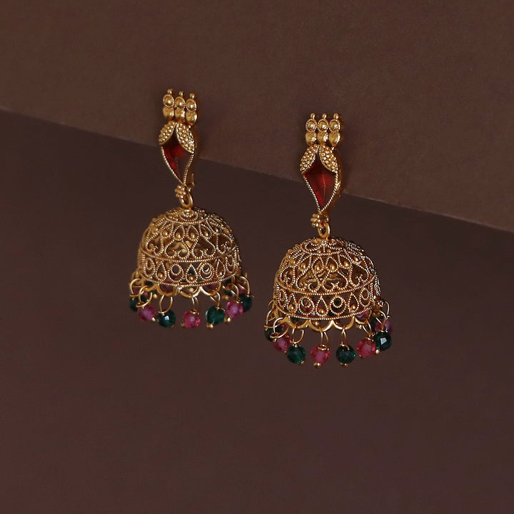 Kadhapriya Mango Palakka Beaded Jhumka