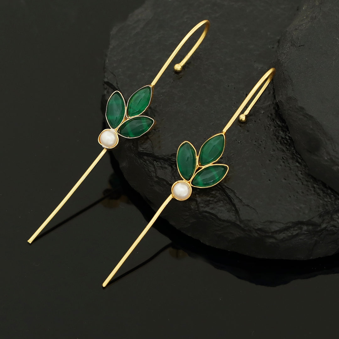 Madhukasa Tri Leaf Pearl Ear-Cuff (Set Of 2)