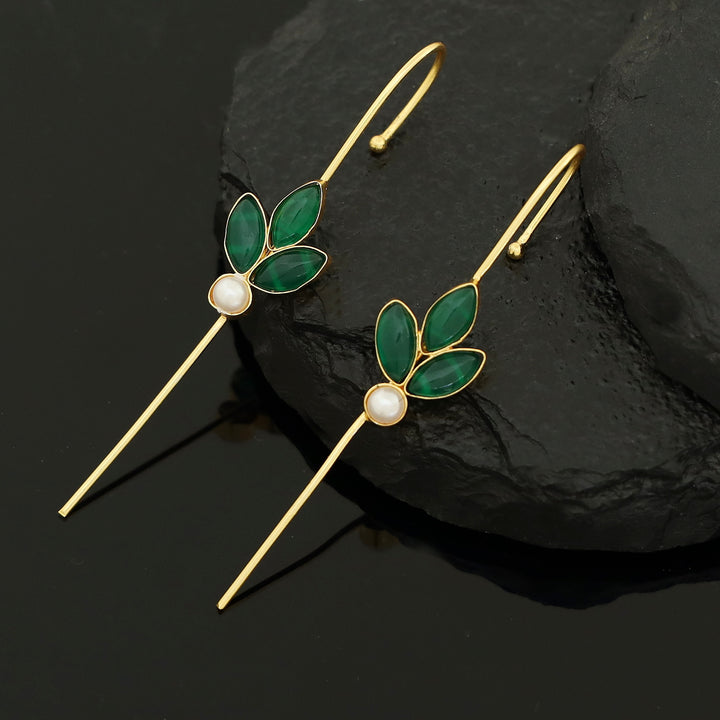 Madhukasa Tri Leaf Pearl Ear-Cuff (Set Of 2)