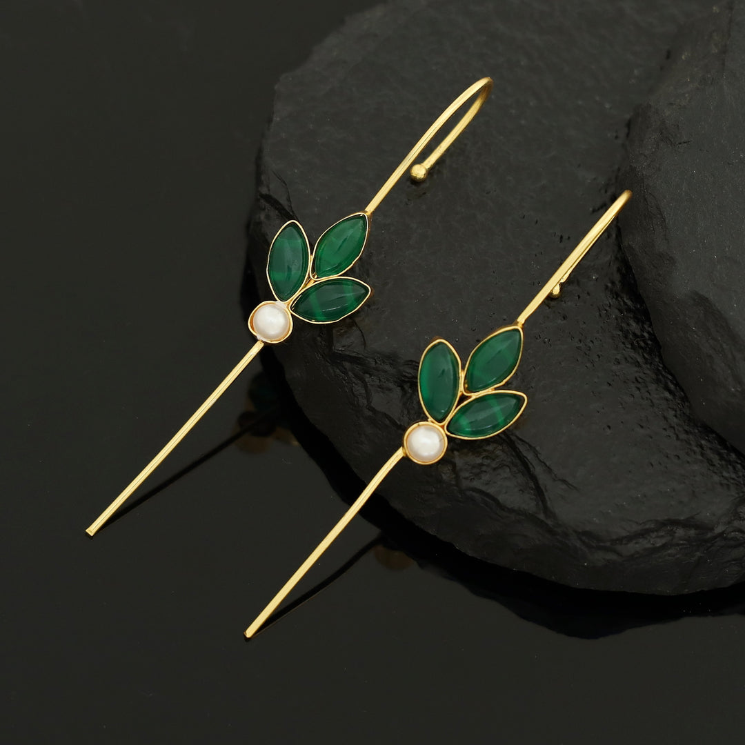 Madhukasa Tri Leaf Pearl Ear-Cuff (Set Of 2)