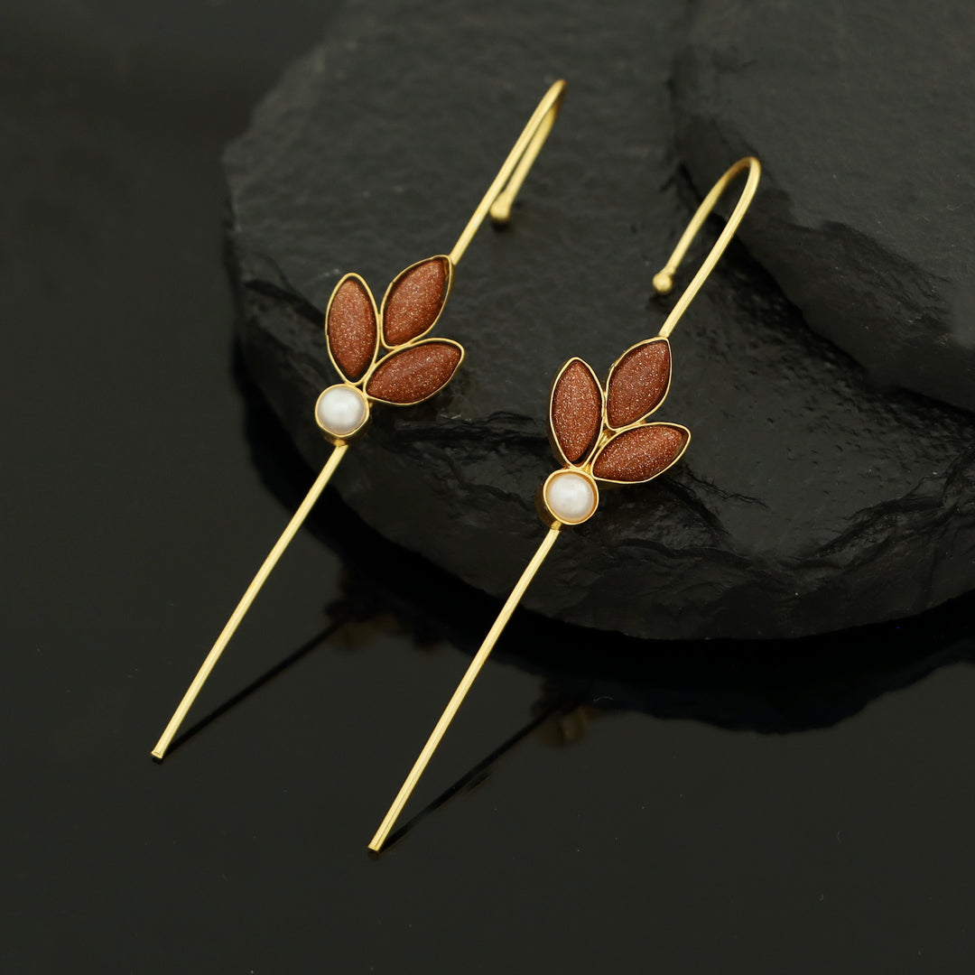 Madhukasa Tri Leaf Pearl Ear-Cuff (Set Of 2)