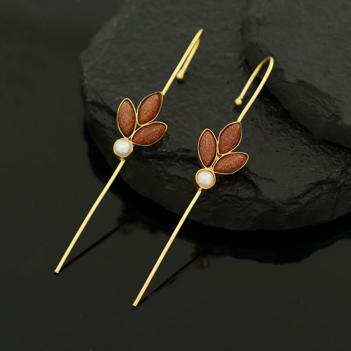 Madhukasa Tri Leaf Pearl Ear-Cuff (Set Of 2)