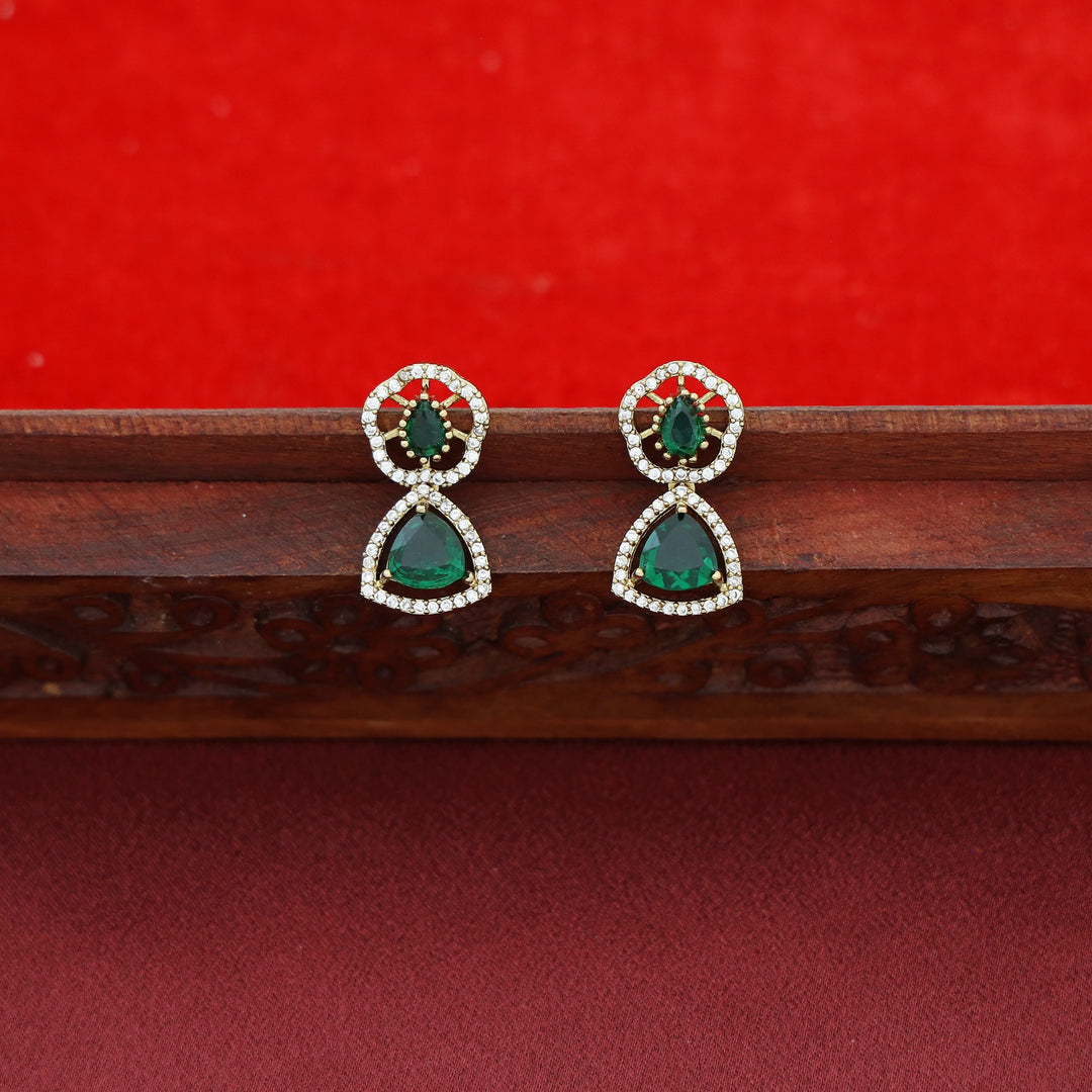 Tanaira AD Stone Stiff Wing Neckpiece With Earring