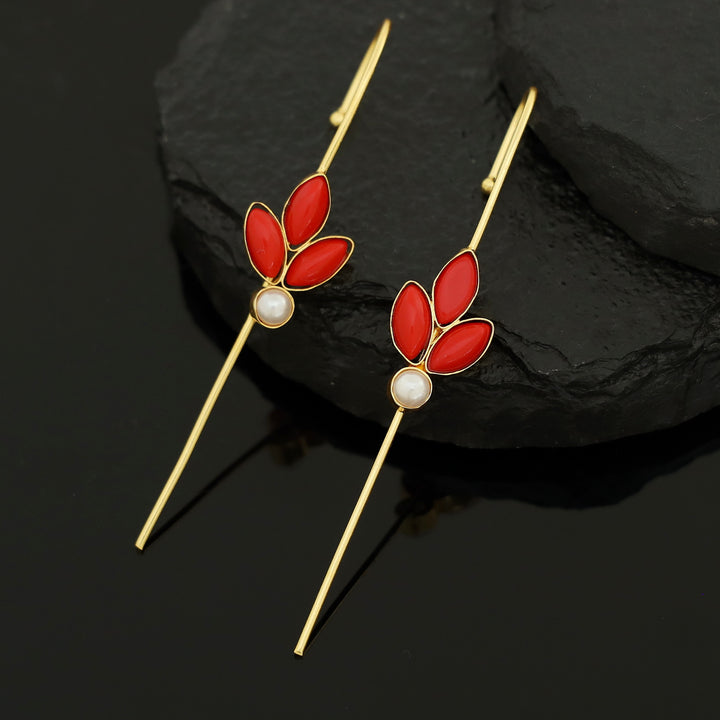 Madhukasa Tri Leaf Pearl Ear-Cuff (Set Of 2)