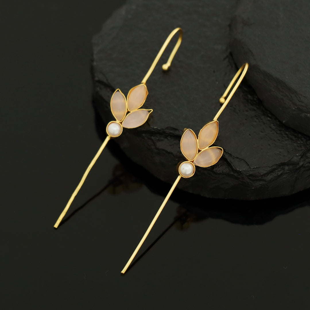 Madhukasa Tri Leaf Pearl Ear-Cuff (Set Of 2)