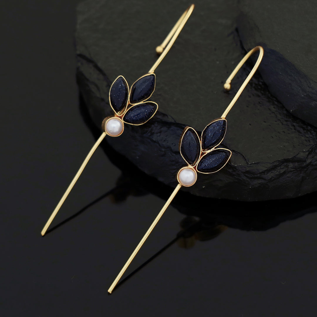 Madhukasa Tri Leaf Pearl Ear-Cuff (Set Of 2)