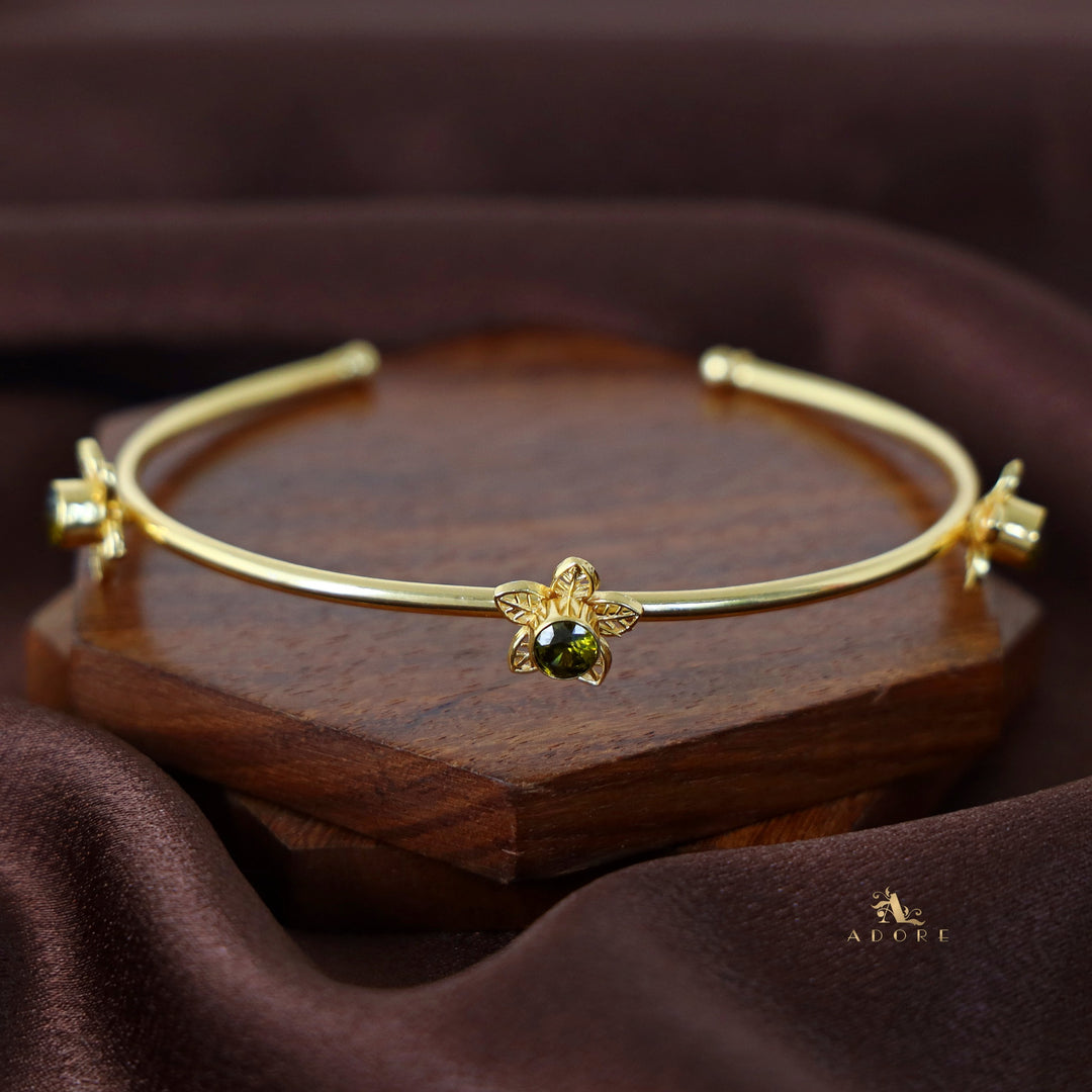 Golden Night Flower Glossy Bangle