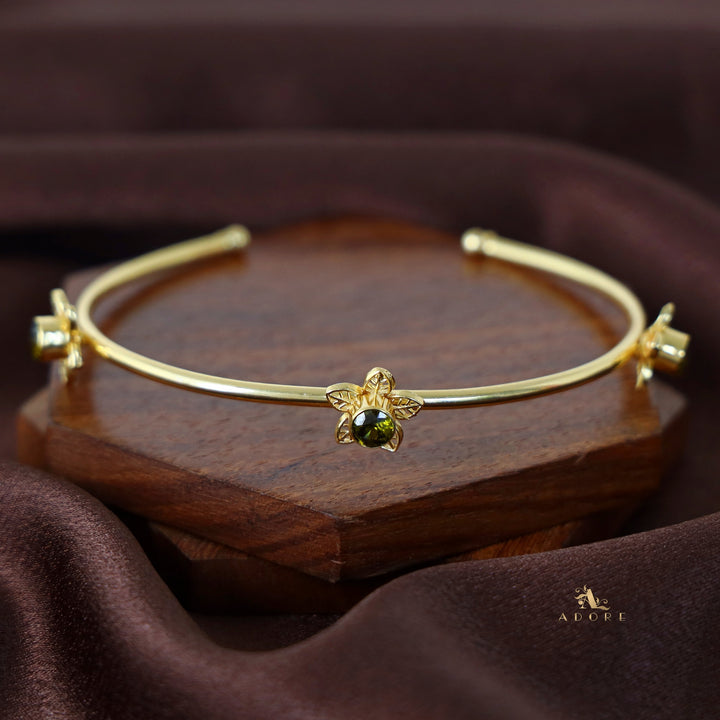Golden Night Flower Glossy Bangle