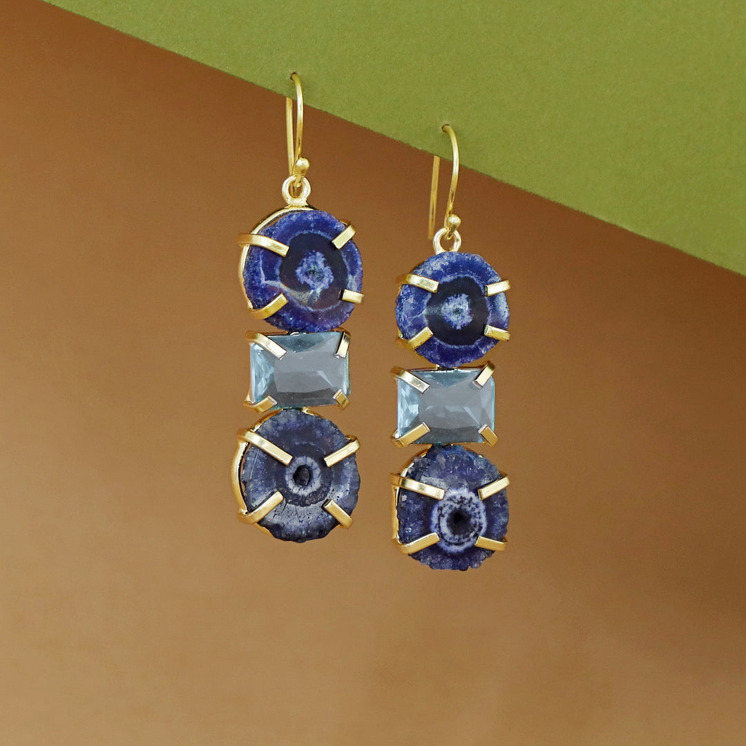 Saskia Solar Agate + Glossy Stone Drop