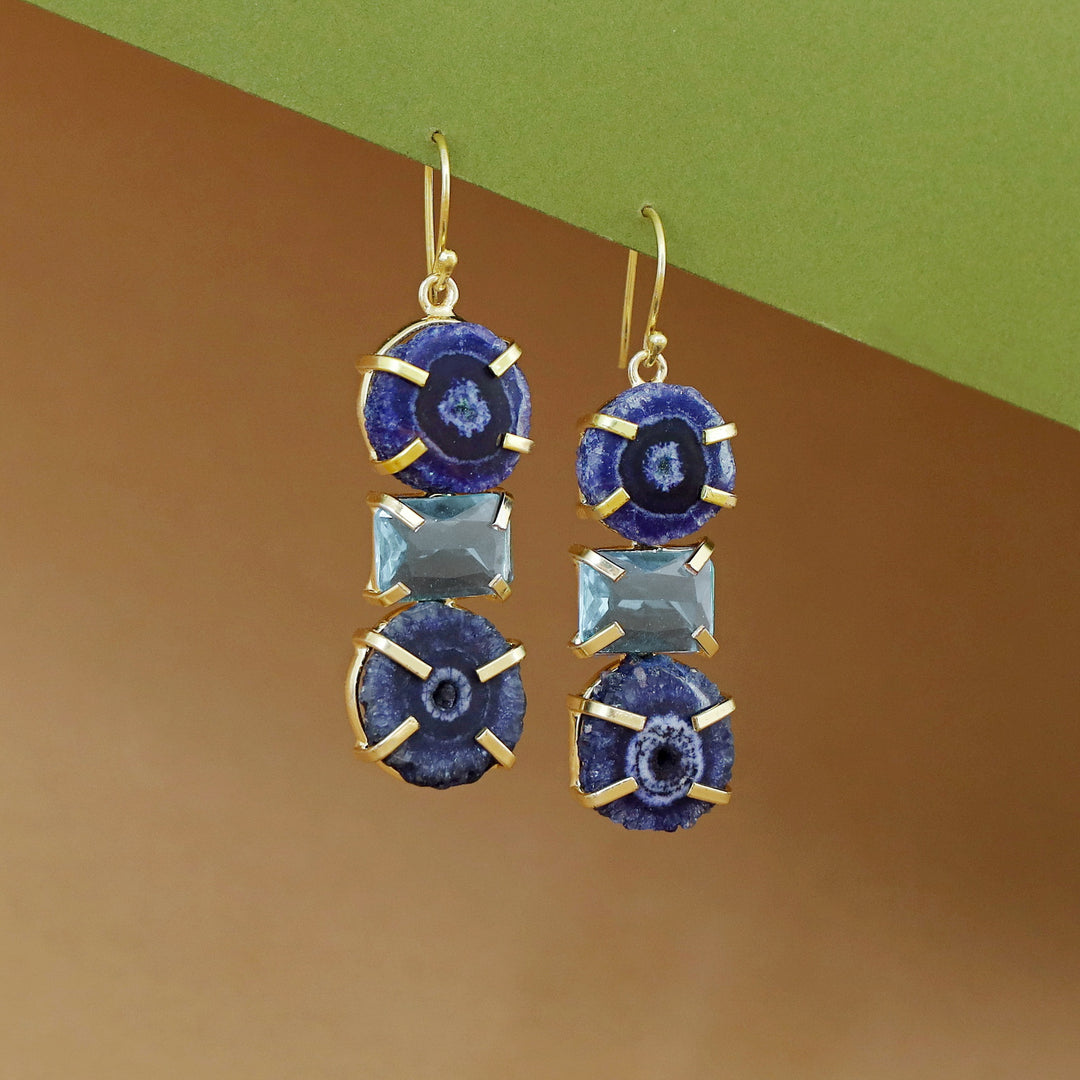 Saskia Solar Agate + Glossy Stone Drop