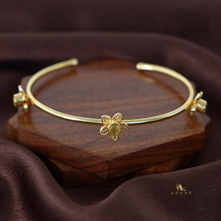Golden Night Flower Glossy Bangle