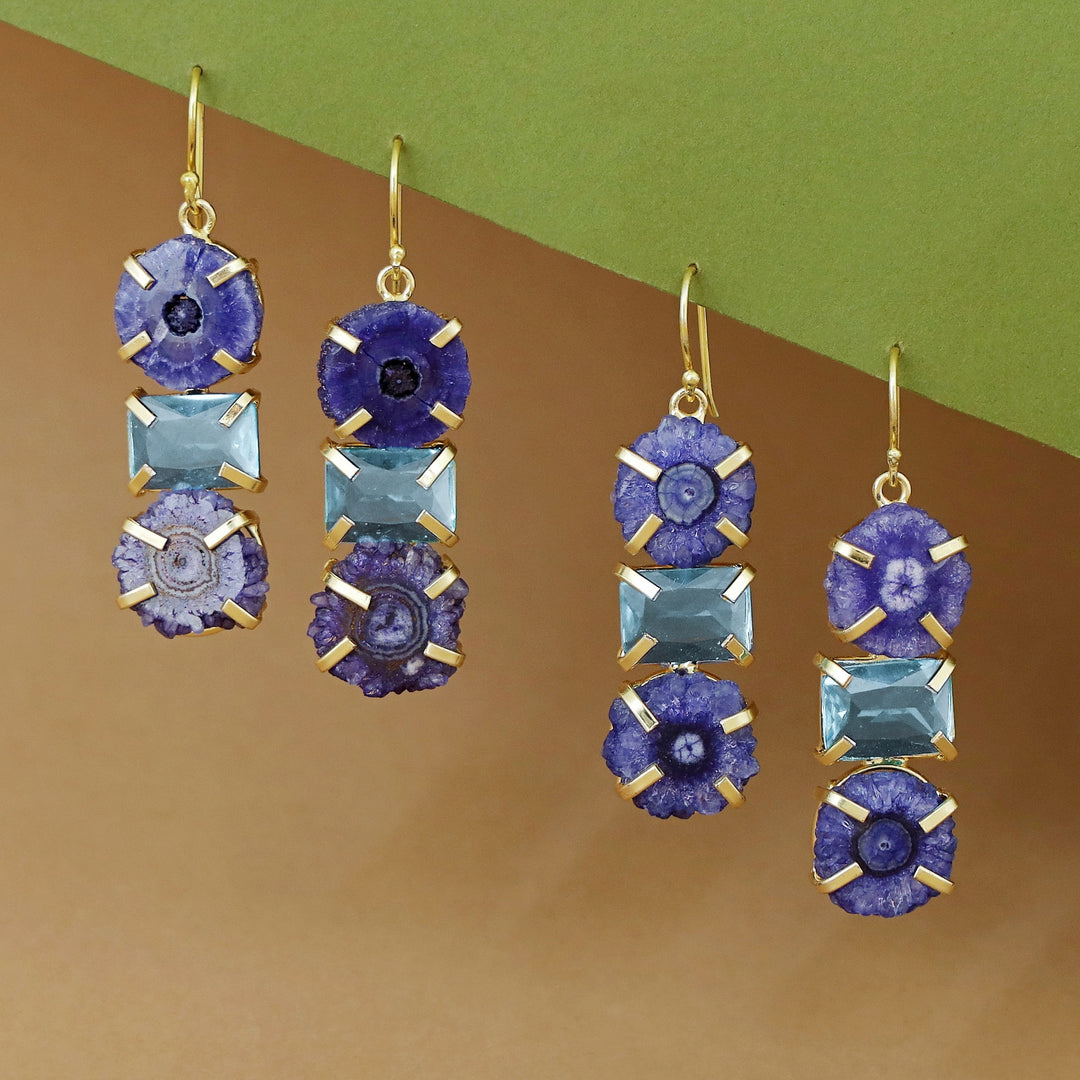 Saskia Solar Agate + Glossy Stone Drop