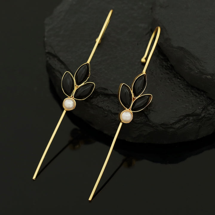 Madhukasa Tri Leaf Pearl Ear-Cuff (Set Of 2)