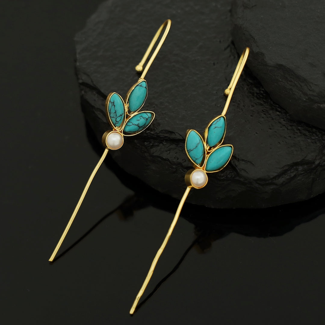 Madhukasa Tri Leaf Pearl Ear-Cuff (Set Of 2)