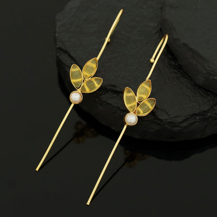 Madhukasa Tri Leaf Pearl Ear-Cuff (Set Of 2)