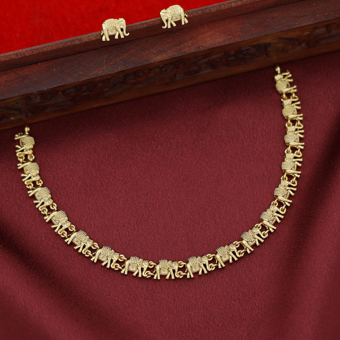 Akayda Mini Airavath Short Neckpiece With Earring