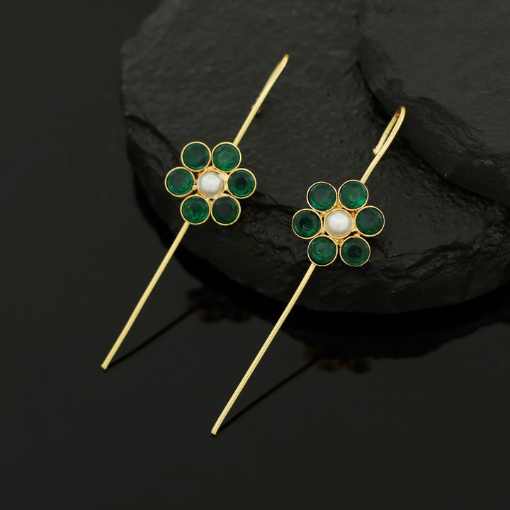 Meeta Glossy Flower Pearl Ear-Cuff (Set Of 2)