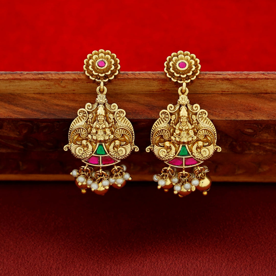 Trinetra Devi 5 Layer Jadau Kundan Neckpiece With Earring