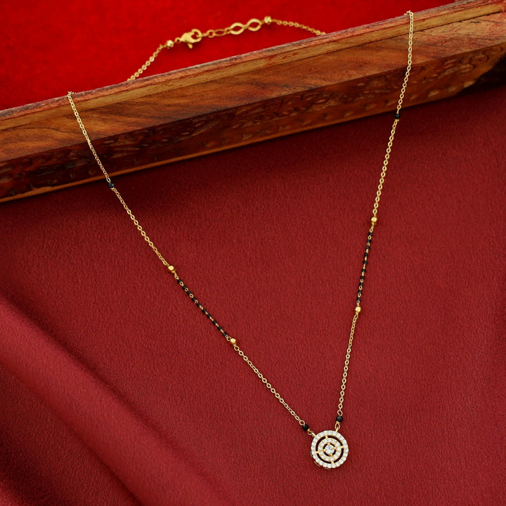 Ashvika Golden Black Beaded Mini Circle Neckpiece