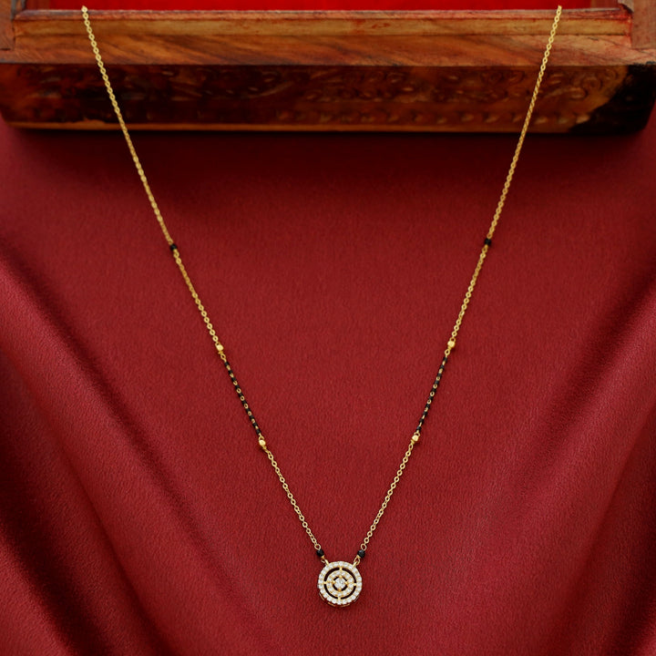 Ashvika Golden Black Beaded Mini Circle Neckpiece