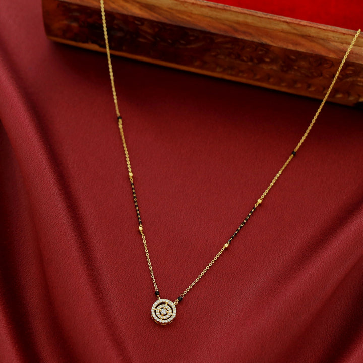 Ashvika Golden Black Beaded Mini Circle Neckpiece