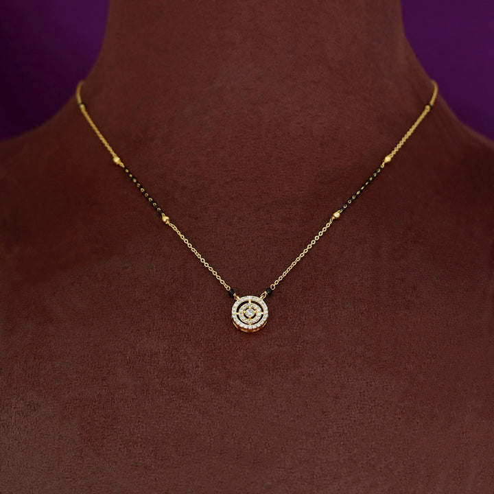 Ashvika Golden Black Beaded Mini Circle Neckpiece