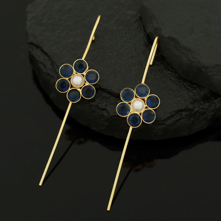 Meeta Glossy Flower Pearl Ear-Cuff (Set Of 2)