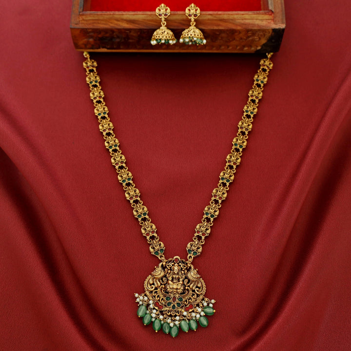 Amrita Devi Long Haram Neckpiece With Earring