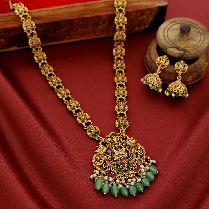 Amrita Devi Long Haram Neckpiece With Earring