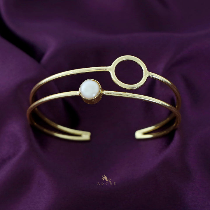 Indira Golden 2 Layer Pearl Bangle
