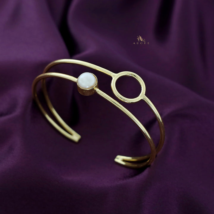 Indira Golden 2 Layer Pearl Bangle