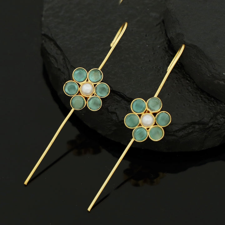 Meeta Glossy Flower Pearl Ear-Cuff (Set Of 2)