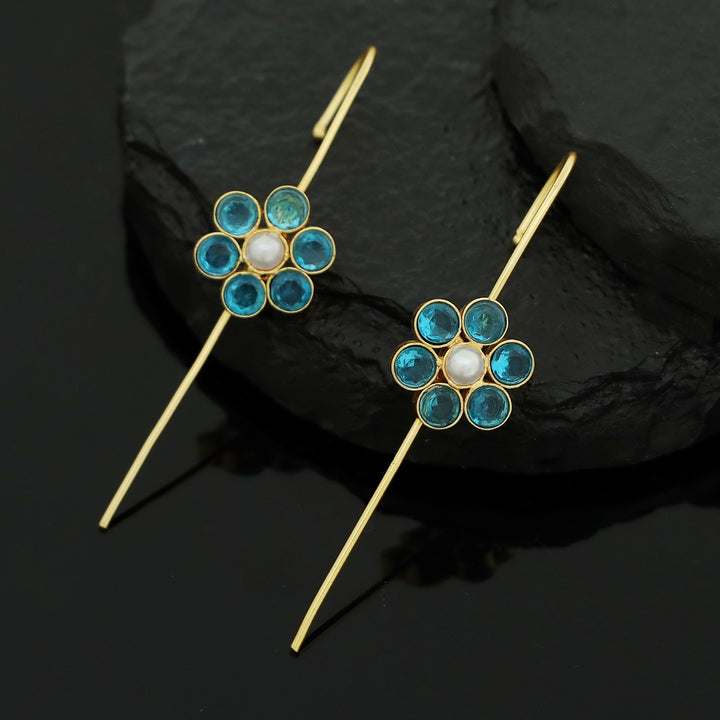 Meeta Glossy Flower Pearl Ear-Cuff (Set Of 2)