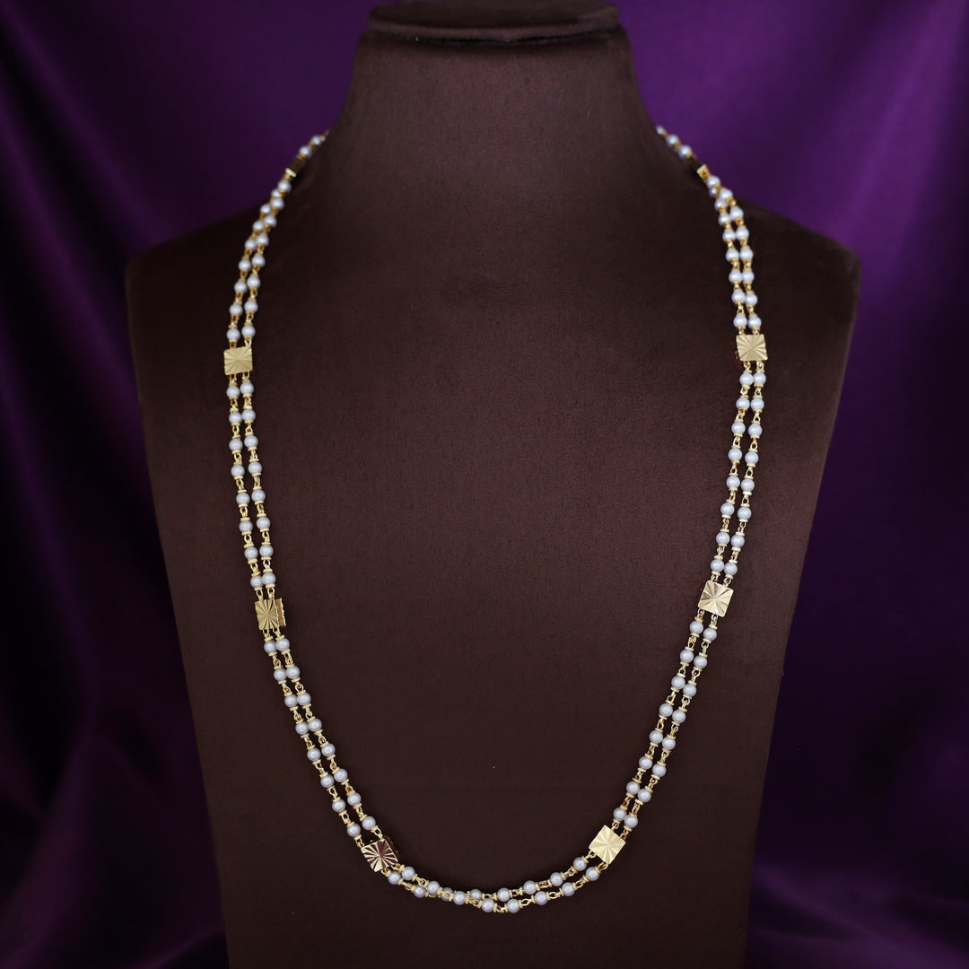 Charita Golden Square 2 Layer Beaded Long Neckpiece
