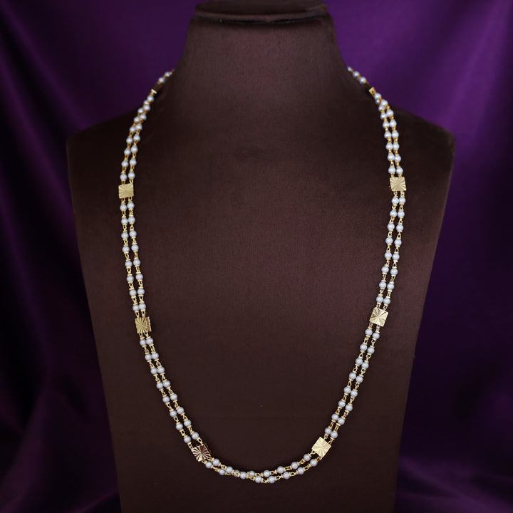 Charita Golden Square 2 Layer Beaded Long Neckpiece
