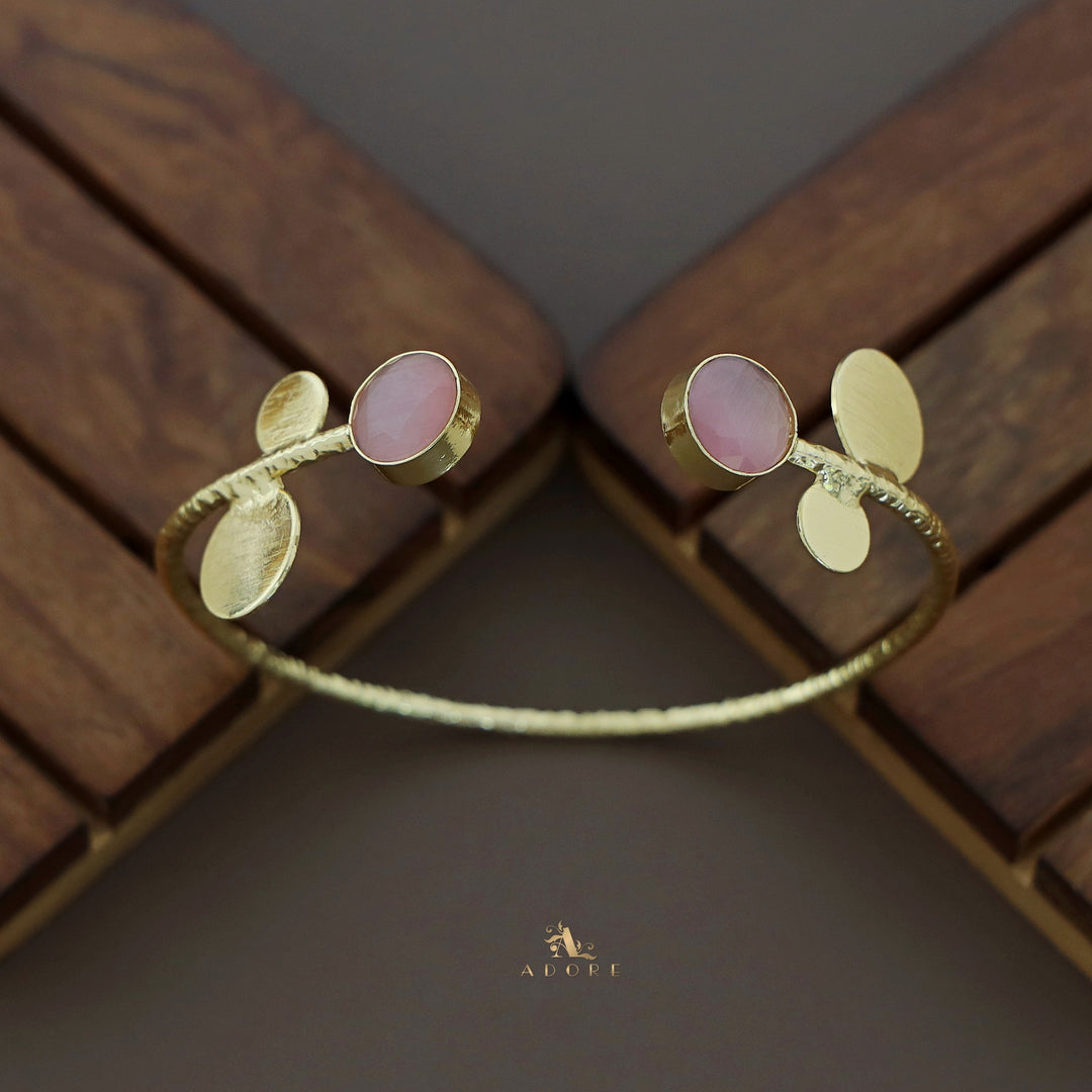 Hamsini Golden Glossy Stone Bangle